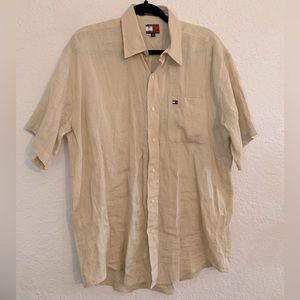 TOMMY HILFIGER 100% Linen button down shirt